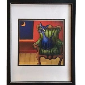 Will Rafuse Oswald 2002 Print Cat Kitty Chair Canada Vibrant Whimsical Framed